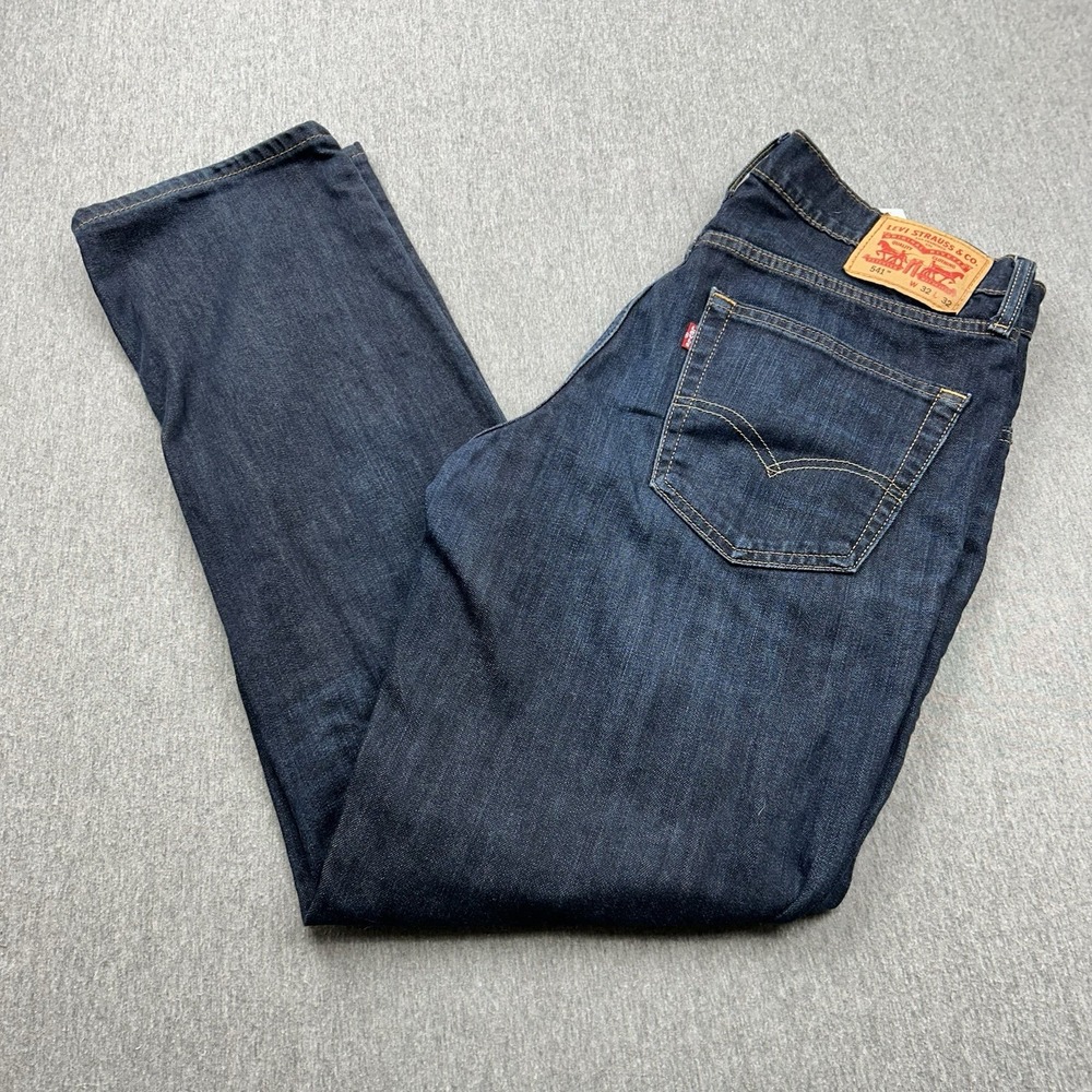 Levis 541 Jeans Mens 34x31 Athletic Taper Denim‎ Pants Dark Wash